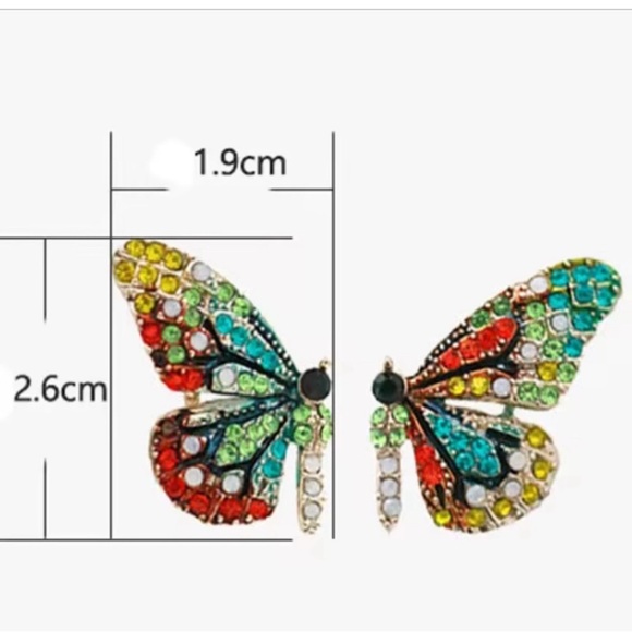 Anthropologie Multicolor Gem Butterfly Brooch - Picture 3 of 4